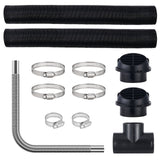 VEVOR Diesel Heater Pipe Ducting Set, 3" Extendable Air Duct Hose, 1" Stainless Steel Exhaust Pipe, 2 Air Vents, Tee Air Outlet Connector and Hose Clamps, for 2KW/5KW/8KW Diesel Parking Heaters
