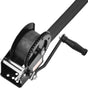 Hand Winch, 725.7 kg Pulling Capacity, Boat Trailer Winch Heavy Duty Rope Crank with 10 m Polyester Strap and Two-Way Ratchet, Manual Operated Hand Crank Winch for Trailer, Boat or ATV Towing