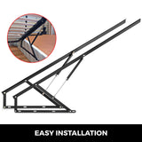 VEVOR Pair of 5FT Pneumatic Mechanism Heavy Duty Gas Spring Kit for Box Bed Sofa Storage Space Saving DIY Project Lifter Lift Up Hardware Black - Rear View