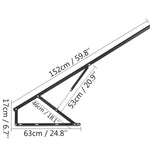 VEVOR Pair of 5FT Pneumatic Mechanism Heavy Duty Gas Spring Kit for Box Bed Sofa Storage Space Saving DIY Project Lifter Lift Up Hardware Black - Low Angle