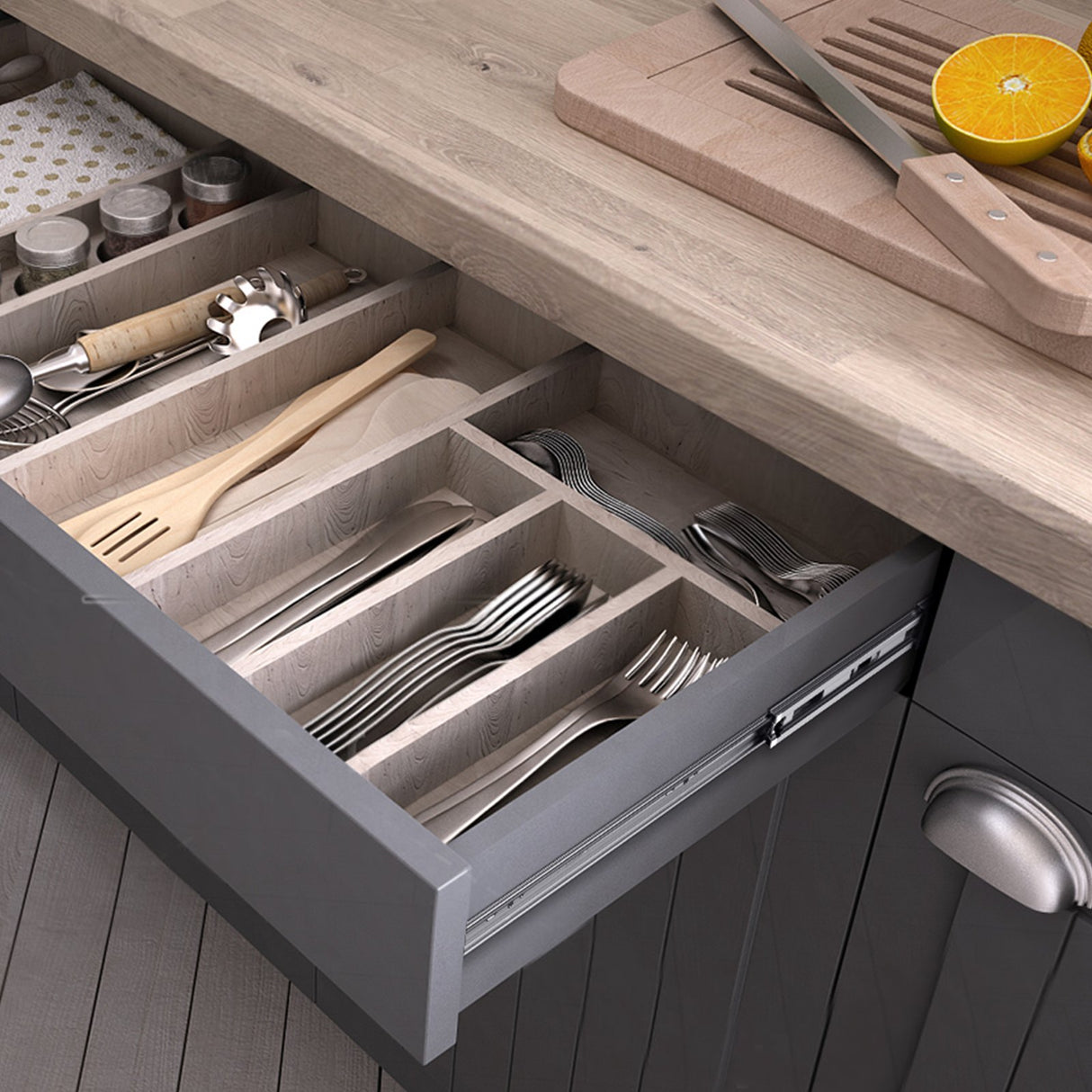 VEVOR 10 Pairs of 609.6mm Drawer Slides Side Mount Rails, Heavy Duty Full Extension Steel Track, Soft-Close Noiseless Guide Glides Cabinet Kitchen Runners with Ball Bearing, 100 Lbs Load Capacity