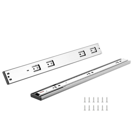 10 Pairs of 558.8mm Drawer Slides Side Mount Rails, Heavy Duty Full Extension Steel Track, Soft-Close