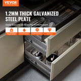 VEVOR 6 Pairs of 508mm Drawer Slides Side Mount Rails, Heavy Duty Full Extension Steel Track, Soft-Close Noiseless Guide Glides Cabinet Kitchen