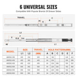 VEVOR 6 Pairs of 508mm Drawer Slides Side Mount Rails, Heavy Duty Full Extension Steel Track, Soft-Close Noiseless Guide Glides Cabinet Kitchen