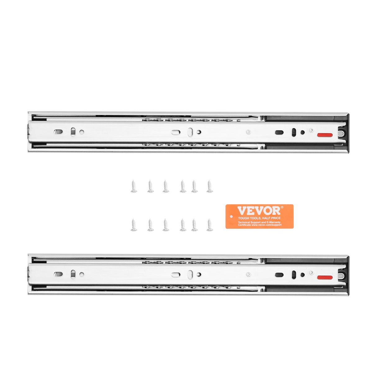 VEVOR 6 Pairs of 508mm Drawer Slides Side Mount Rails, Heavy Duty Full Extension Steel Track, Soft-Close Noiseless Guide Glides Cabinet Kitchen