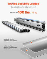 VEVOR Drawer Cabinet Slides Side Mount 22 inch 10 Pairs 100 LB Load Replacement - Top-Down View