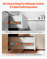 VEVOR Drawer Cabinet Slides Side Mount 22 inch 10 Pairs 100 LB Load Replacement