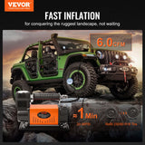 VEVOR 12V Air Compressor Heavy Duty 150PSI Offroad Air Compressor Portable Truck Tire Inflator 6.0CFM Air Pump for Jeep SUV 4x4 Vehicle RV For up to 35 Inch Tires - Front View