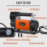 VEVOR 12V Air Compressor Heavy Duty 150PSI Offroad Air Compressor Portable Truck Tire Inflator 6.0CFM Air Pump for Jeep SUV 4x4 Vehicle RV For up to 35 Inch Tires - 45-Degree Angle
