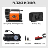 VEVOR 12V Air Compressor Heavy Duty 150PSI Offroad Air Compressor Portable Truck Tire Inflator 6.0CFM Air Pump for Jeep SUV 4x4 Vehicle RV For up to 35 Inch Tires - Rear View