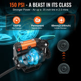 VEVOR Onboard Air Compressor Kit 150PSI Offroad Air Compressor Portable Tire Inflator Heavy Duty 3.5CFM Air Pump for Jeep SUV 4x4 Vehicle