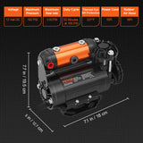 VEVOR Onboard Air Compressor Kit 150PSI Offroad Air Compressor Portable Tire Inflator Heavy Duty 3.5CFM Air Pump for Jeep SUV 4x4 Vehicle Compatibility with Air tools, Air horns, Lockers - Close-Up Angle