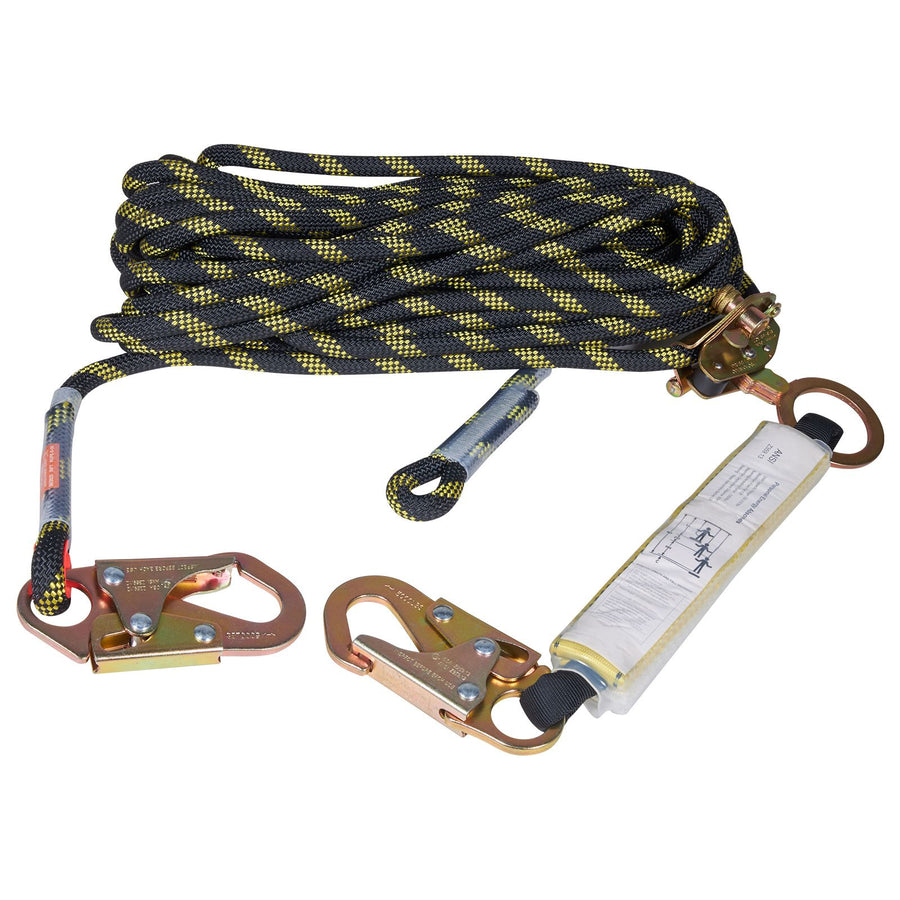 Vertical Lifeline Assembly 0.55'' x 100' Fall Protection Rope 30 KN ANSI