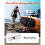 Kayak Cart, 68.0 kg Load Capacity, Stand Up Paddle Board Trolley with 25.4 cm Solid Rubber Tires & Kickstands, Paddle Board Carrier with Ratchet Strap for Paddleboard & Surfboard Transport