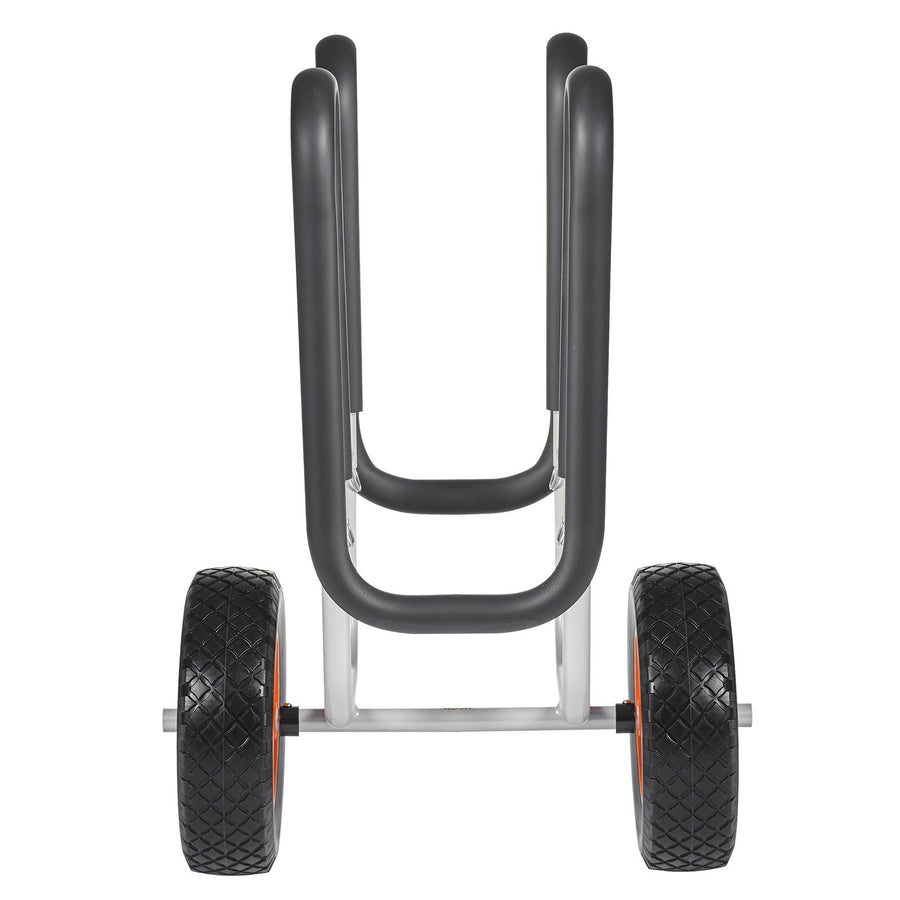 Kayak Cart, 68.0 kg Load Capacity, Stand Up Paddle Board Trolley with 25.4 cm Solid Rubber Tires & Kickstands, Paddle Board Carrier with Ratchet Strap for Paddleboard & Surfboard Transport