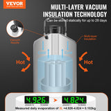 Liquid Nitrogen Tank, 3 L Aluminum Alloy Liquid Nitrogen Container, LN2 Tank Dewar with 6 Canisters and Carry Bag with Straps, Cryogenic Tank for Beauty Industry, Semen Preservation, Scientific - Front View