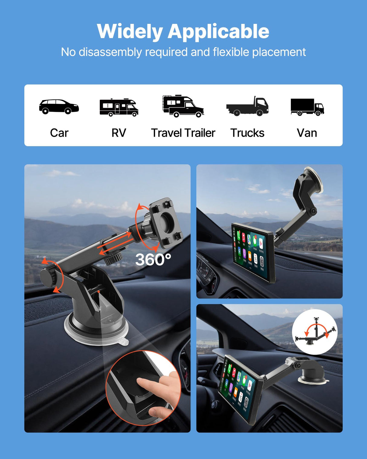 VEVOR Car Stereo Radio CarPlay Touchscreen 254 mm Apple Android Auto Bluetooth