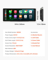 VEVOR Car Stereo Radio CarPlay Touchscreen 254 mm Apple Android Auto Bluetooth - Close-Up Angle