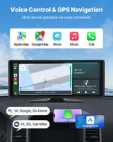 VEVOR Car Stereo Radio CarPlay Touchscreen 254mm Apple Android Front/Rear Camera - Side View