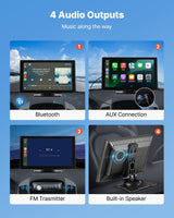 VEVOR Car Stereo Radio CarPlay Touchscreen 228.6 mm Apple Android Backup Camera - 45-Degree Angle