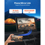 Wireless Car Stereo, 228.6mm HD Portable Radio Touch Screen with Apple CarPlay and Android Auto, CarPlay Screen with Front & Backup Cameras, Voice Control, Mirror Link, Bluetooth, GPS Navigation