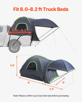 VEVOR Truck Tent 8.0-8.2ft Waterproof PU2000 Truck Bed Camping Tent 2-3 Person - Side View