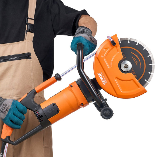 VEVOR Electric Concrete Saw, 9 in, 2000 W 15 A Motor Circular Saw Cutter with 3.5 in Cutting Depth,