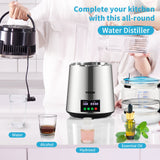 VEVOR 4L Water Distiller 1L/H Distilled Water Maker Timing & Temp Display Silver - Front View