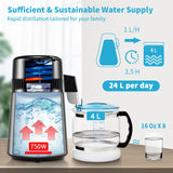 VEVOR 4L Water Distiller 1L/H Distilled Water Maker Timing & Temp Display Silver - Side View