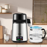 VEVOR 4L Water Distiller 1L/H Distilled Water Maker Timing & Temp Display Silver - Low Angle