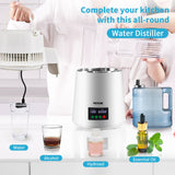 VEVOR 4L Water Distiller 1L/H Distilled Water Maker Timing & Temp Display White - Front View