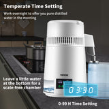 VEVOR 4L Water Distiller 1L/H Distilled Water Maker Timing & Temp Display White - Top-Down View