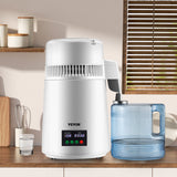 VEVOR 4L Water Distiller 1L/H Distilled Water Maker Timing & Temp Display White - Low Angle