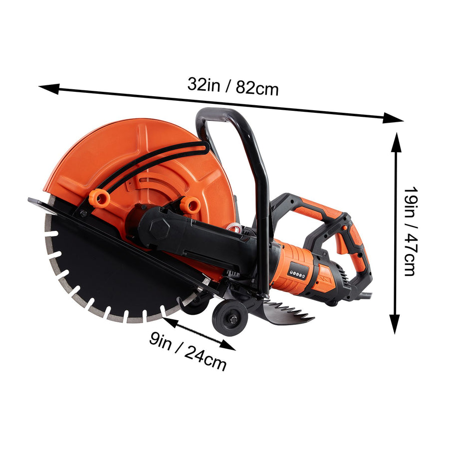 Electric Concrete Saw, 16 in, 2800 W 15 A Motor Circular Saw Cutter with Max. 6 in Adjustable Cutting Depth,, image 8