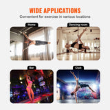 VEVOR Professional Dancing Pole, Spinning Static Dancing Pole Kit, Portable Removable Pole, 45mm Heavy-Duty Stainless Steel Pole, Height Adjustable Fitness Pole, for Exercise Home Club Gym, Silver - Rear View