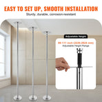 Professional Dancing Pole, Spinning Static Dancing Pole Kit, Portable Removable Pole, 45mm Heavy-Duty Stainless Steel Pole, Height Adjustable Fitness Pole, for Exercise Home Club Gym, Silver