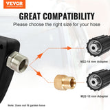 VEVOR 1/4'' High Pressure Washer Gun 4350PSI Power Wash Foam Spray w/ Nozzle - Front View