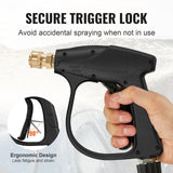 VEVOR 1/4'' High Pressure Washer Gun 4350PSI Power Wash Foam Spray w/ Nozzle - Top-Down View