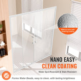 VEVOR Semi-frameless Double Sliding Shower Door SGCC Tempered Glass 1/4" Chrome