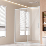 VEVOR Semi-frameless?Shower Door 57.7-59"?x 70"?SGCC Tempered Glass 1/4"?Chrome