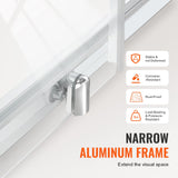 VEVOR Semi-frameless?Shower Door 57.7-59"?x 70"?SGCC Tempered Glass 1/4"?Chrome