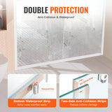 VEVOR Semi-frameless?Shower Door 57.7-59"?x 70"?SGCC Tempered Glass 1/4"?Chrome