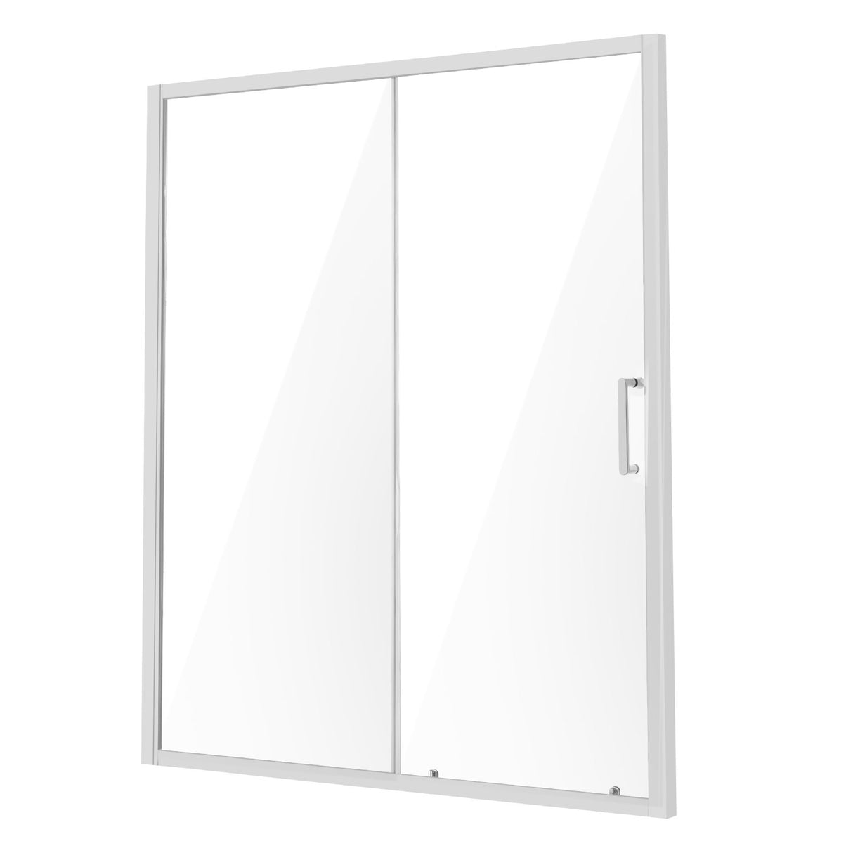 VEVOR Semi-frameless?Shower Door 57.7-59"?x 70"?SGCC Tempered Glass 1/4"?Chrome