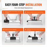 VEVOR Drywall Skimming Blade Set, 10/16/24/32/40 in Skimming Blades + 34-81.6 in Extension Handle Pole, Stainless Steel Knife Professional Skim Coat Tools, for Gyprock/WallBoard/Plasterboard