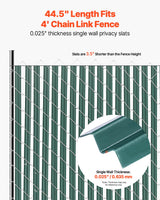 Bottom Locking Privacy Slats, Single-Wall Vertical Bottom-Locking Slats for Chain-Link Fence, High-Density HDPE Chain Link Slats Ideally Fit 1.2 m High Fence for Garden Farm Sports Field(Green)