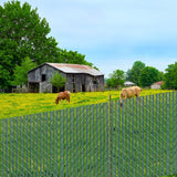 VEVOR Bottom Locking Privacy Slats, Single-Wall Vertical Bottom-Locking Slats for Chain-Link Fence, High-Density HDPE Chain Link Slats Ideally Fit 1.2 m High Fence for Garden Farm Sports Field(Green) - Low Angle