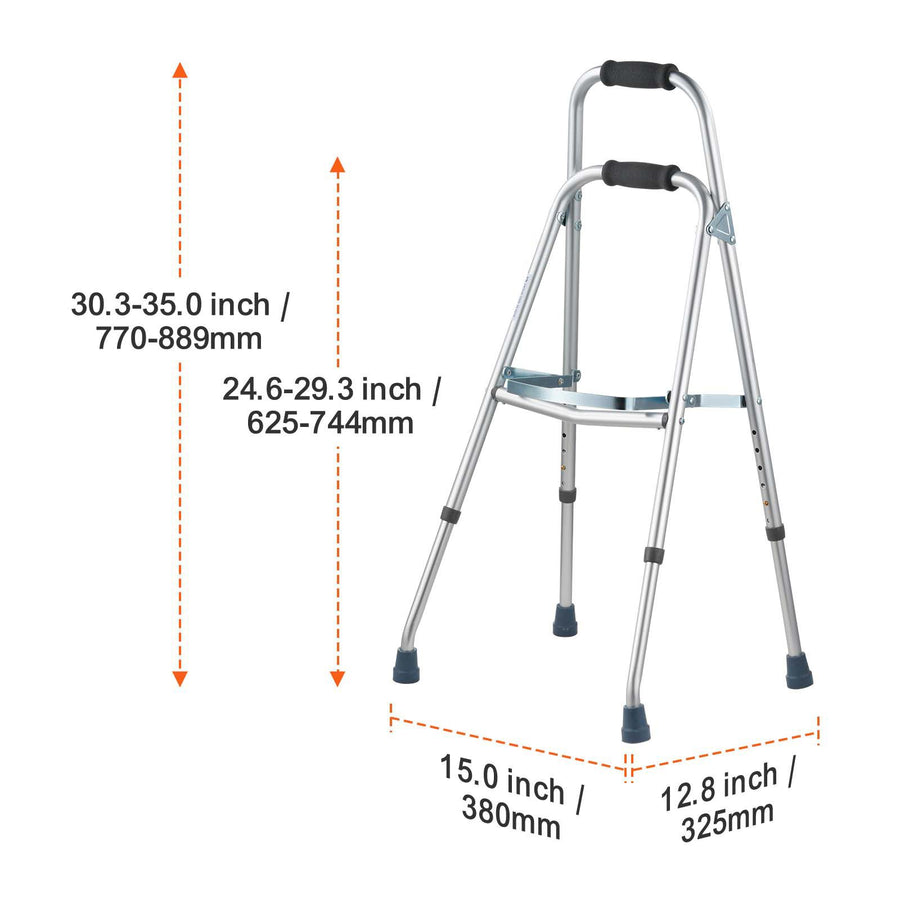 Folding Hemi Walker One Arm Mobility Walker for Senior & Adjustable Height