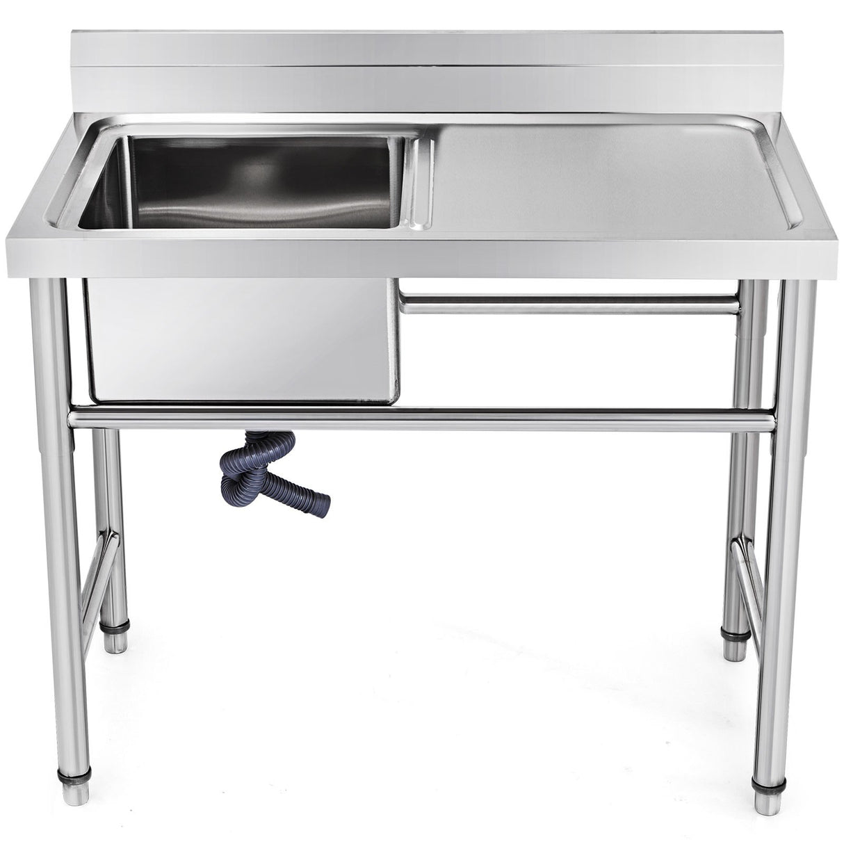 VEVOR Handmade Sink Non-magnetic Stainless Steel Kitchen Sink Hand Made 1 Compartment 40.6 x 39.4 x 25.4 cm Capacity Huge Tub Sink with Right Hand