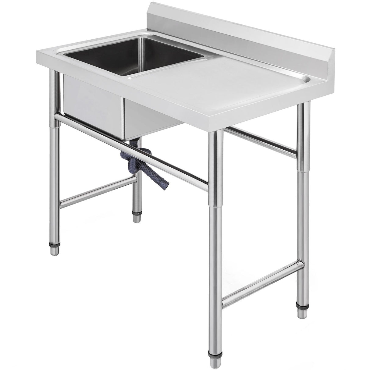 VEVOR Handmade Sink Non-magnetic Stainless Steel Kitchen Sink Hand Made 1 Compartment 40.6 x 39.4 x 25.4 cm Capacity Huge Tub Sink with Right Hand