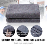 VEVOR Moving Blankets, 1829 x 1372 mm, 12 kg/dz Weight, 12 Pack, Professional Recycled Cotton Packing Blanket, Large Heavy Duty Shipping Mover Pads Perfect for Protecting Furniture, Floors, Appliances - Top-Down View